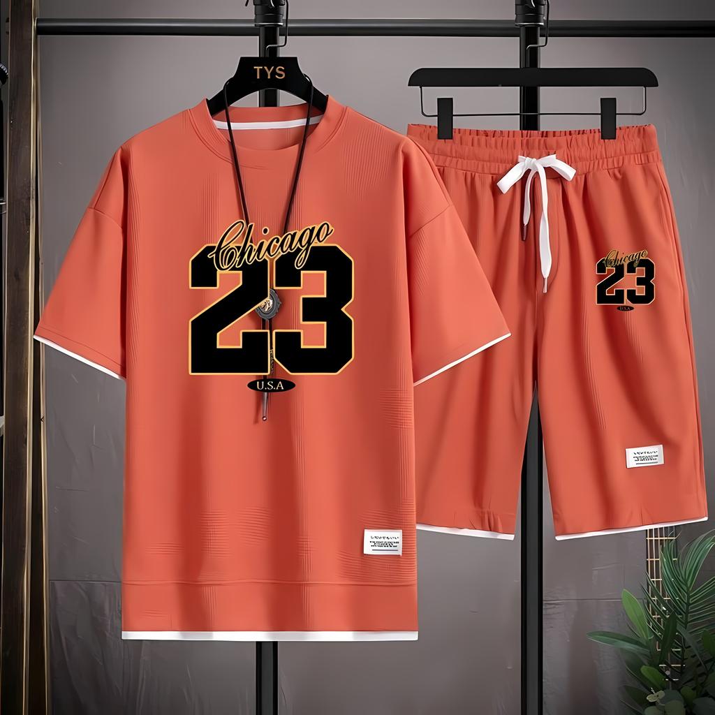 The 2026 Summer Men's Set Features Street Fashion Casual Comfort Softness Breathability and 3D Digital Pattern Printing