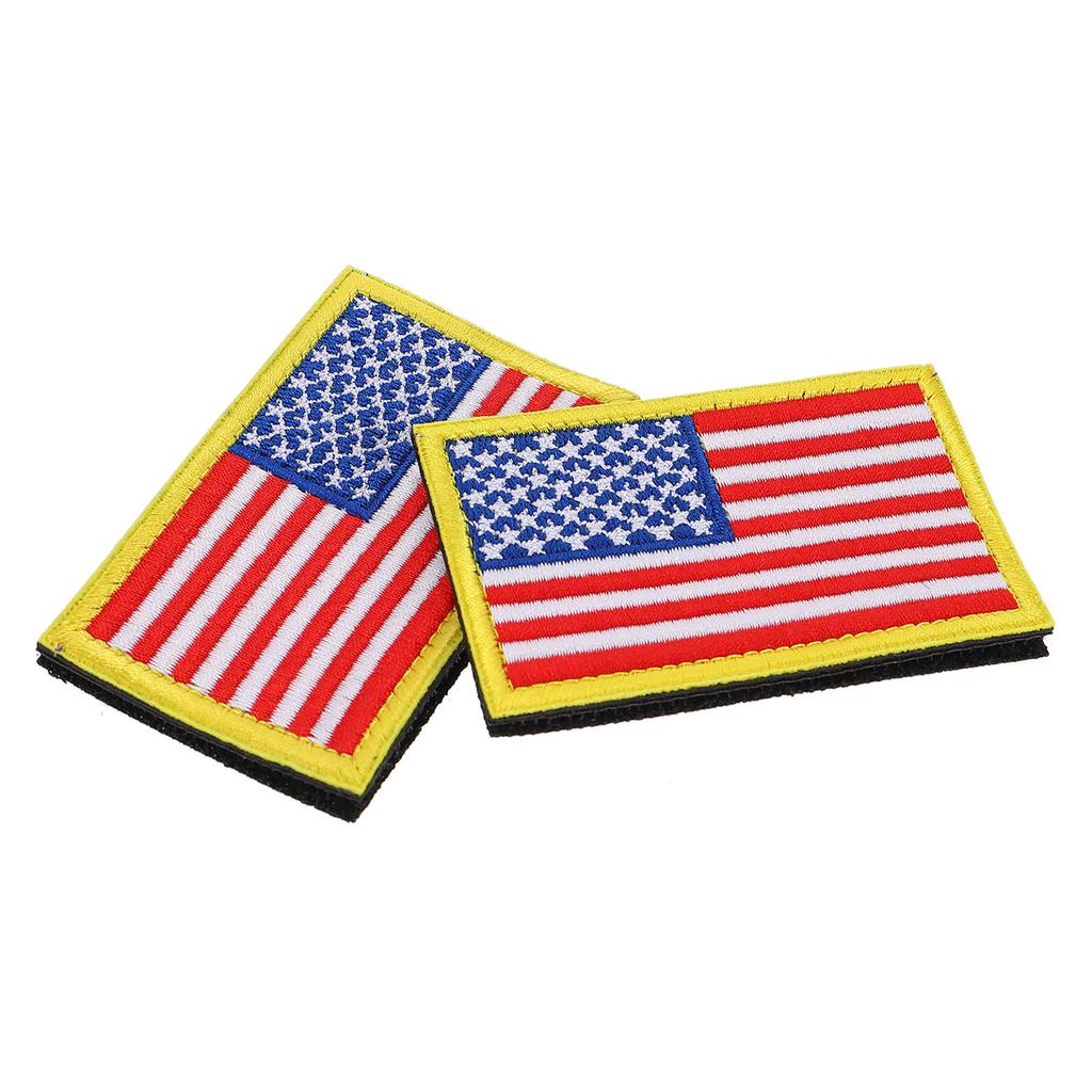 2Pcs American Flag Embroidered Military Patches Decorative Clothing Stickers for Hats Shirts Backpacks American Flag Patch