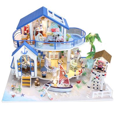 Holz-Puppenhaus Miniatur DIY-Puppenhaus-Bausatz Handgefertigt Kreatives Zimmer 3D-Puzzle-Bausatz Mit LED Bastelartikel Für Erwachsene Weihnachtsgeschenk