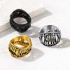 Stainless Steel Double Sides Teeth Rings for Man Woman Manmade Vintage Effect Size 7-14 Gothic Punk Cool Jewelry Gift
