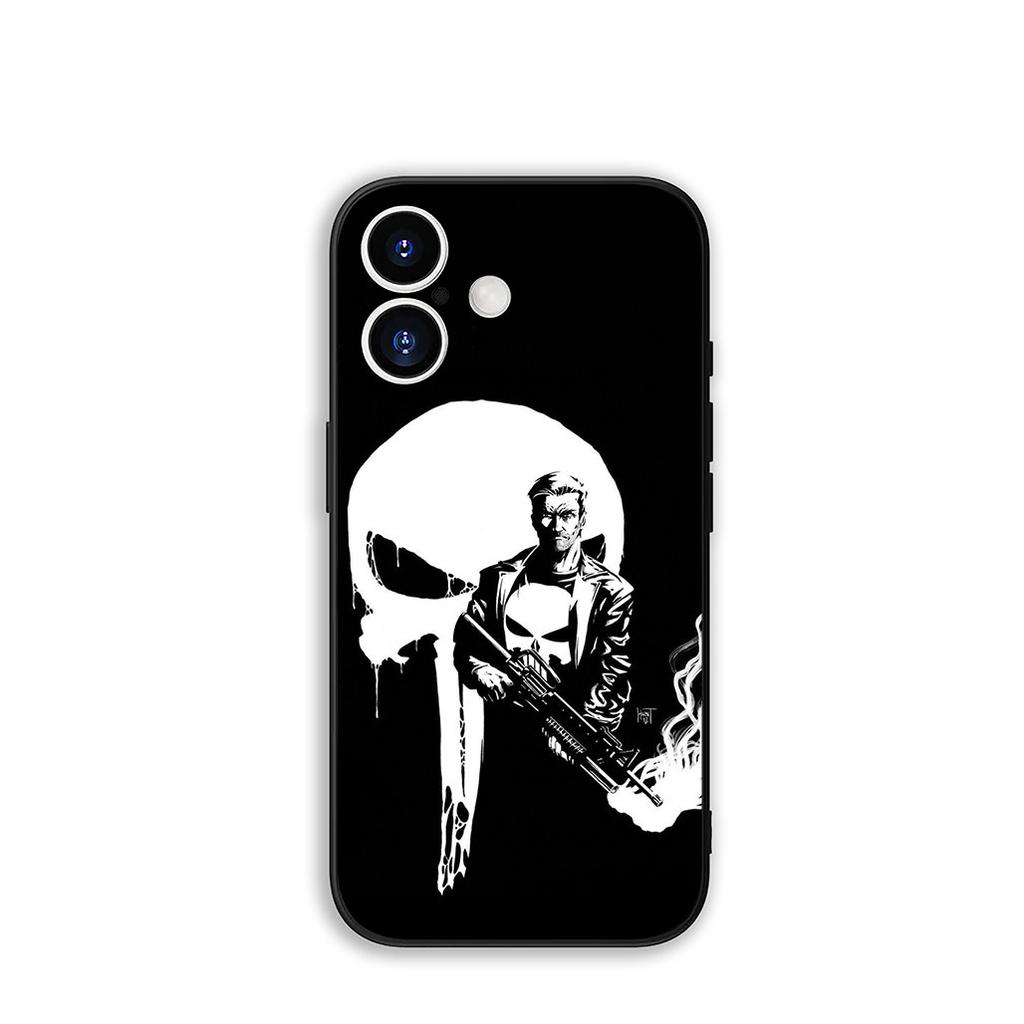 for Apple iPhone 16 15 14 Plus 13 12 Mini 17 Pro Max + ProMax 16E Air 15+ Phone Cover Case Marvel The Punisher Casing