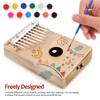 Ibasenice Wooden Kalimba 10-Key Thumb Piano Finger Piano Paint Set Portable 6.69×4.53×1.18 Inches Children's Educational Musical Instrument