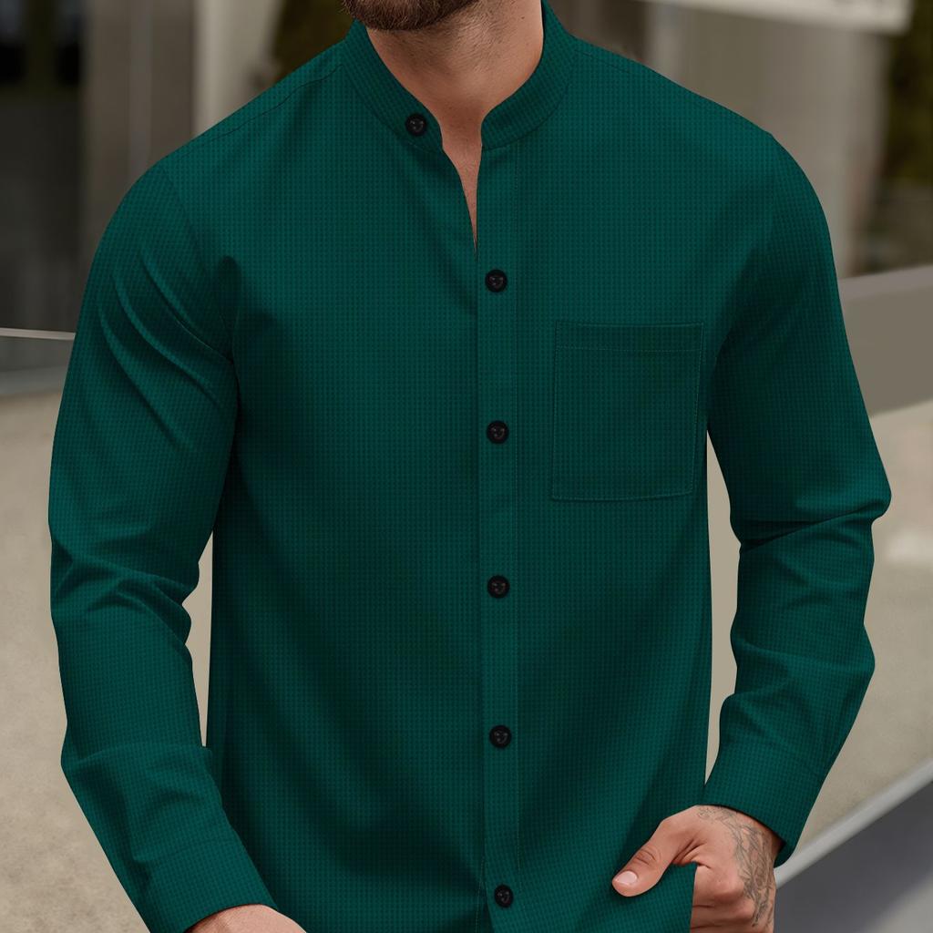 Herbstmode Lässiges Langarmhemd Herren Slim Social Business Hemd Einfarbiges Unterhemd Herren Fitness Sportbekleidung