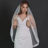 Elegant Floral Veils For Wedding Bride Lightweight Pearls Breathable Fabric Headpiece Formal Occasion