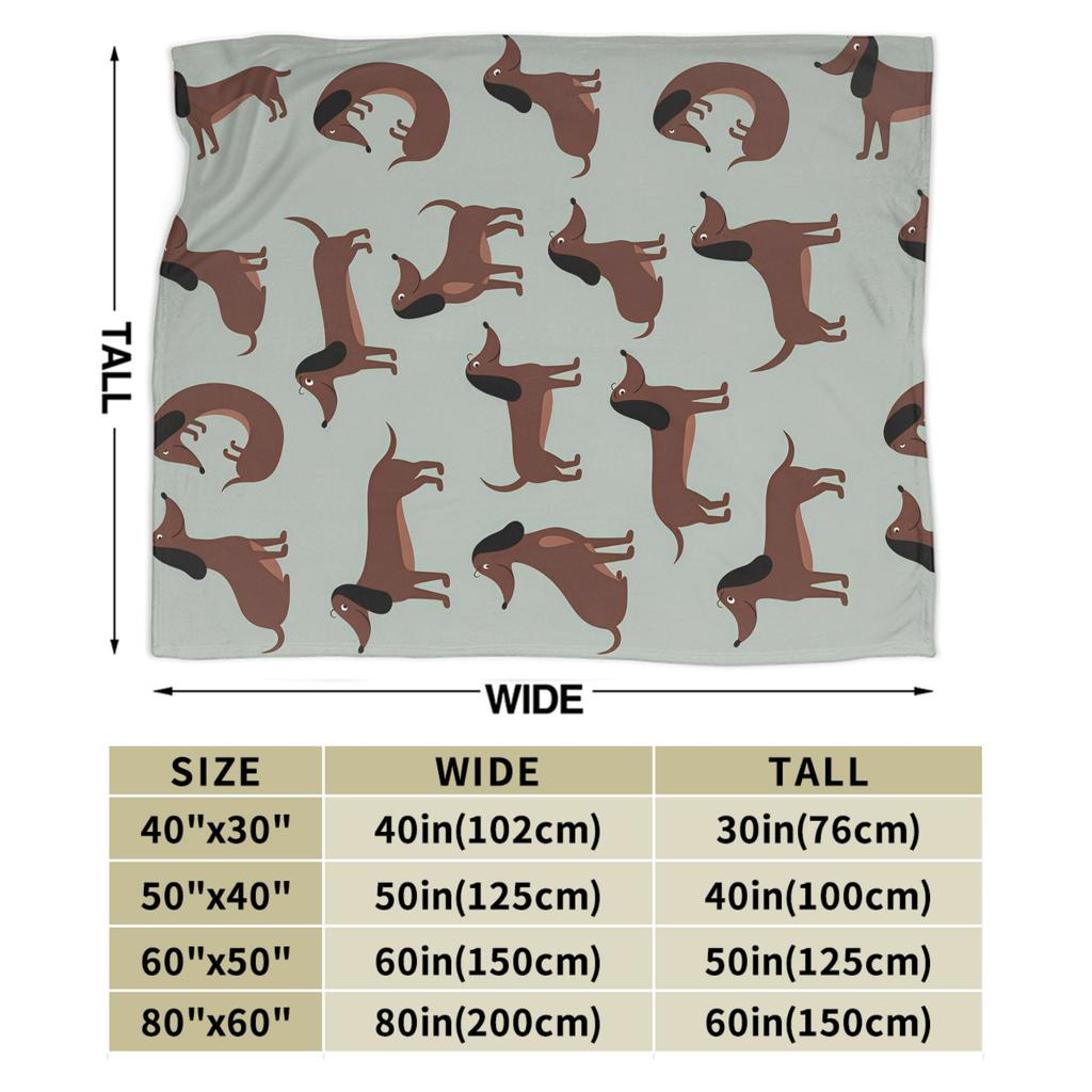 Cartoon Dackel Hund Decke Fleece Herbst/Winter Atmungsaktiv Warm Überwurfdecken für Bettwäsche Outdoor Teppich Stück