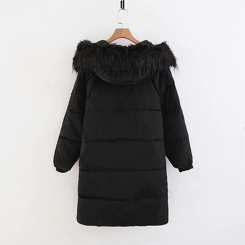 Зимнее пальто с большим меховым воротником — фото 4