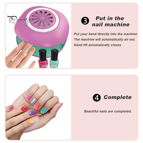 გოგონების ფრჩხილის ლაქის ნაკრები საბავშვო სათამაშო 3-ში 1 ფრჩხილის საშრობი კალამი პოლონური ბრჭყვიალა შარმ ნაკრები უსაფრთხო ბუნებრივი საშრობი შესანახი მაგიდა 10-12 მანიკური ფრჩხილების ნაკრები