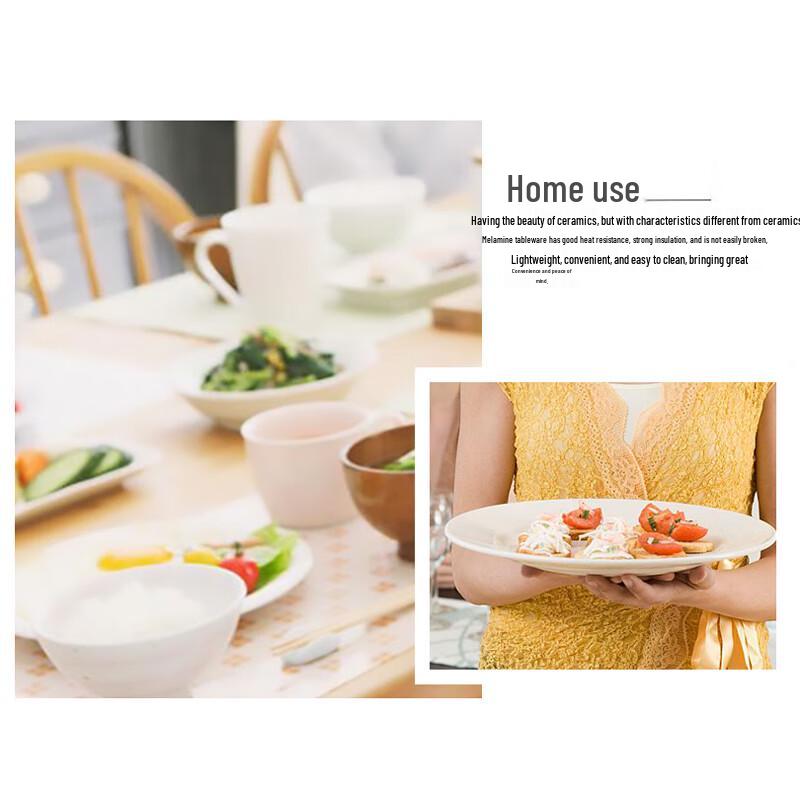 Shangpin A8 White Melamine Round Dinner Plate