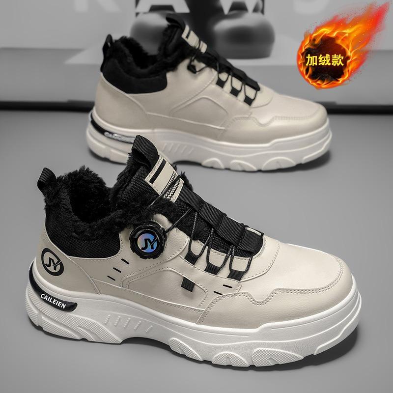 Winter velvet Martin boots men's shoes retro tooling shoes trendy versatile board shoes thickened warm short boots cotton shoes
