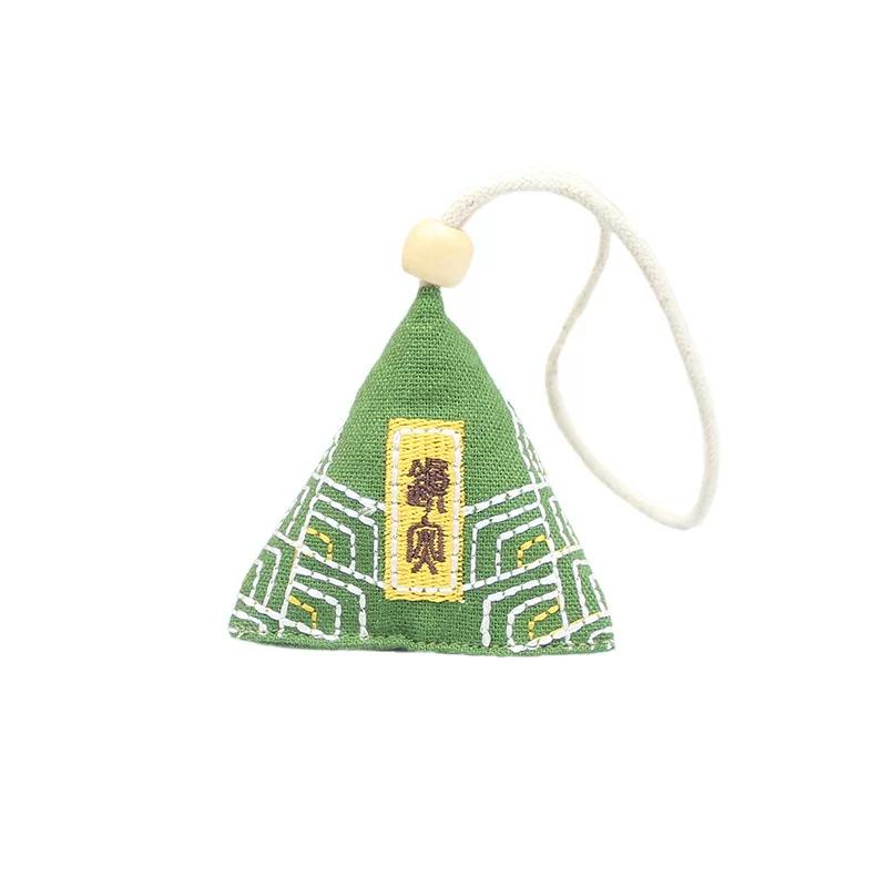 Dragon Boat Festival Embroider Zongzi Perfume Bag Embroidered Triangle Safe Moxa Leaf Finished Product Carry-on Pendant Festival Insect Repellent