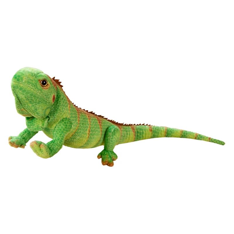 Lifelike Green Brown Iguana Lizard Figurine Model Cute Reptile Lizard Plush Toys Simulation Animal Stuffed Doll Boys Gifts