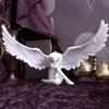 Modern Embrace White Angel Bookcase Figurine Garden Ornaments Resin Crafts Angel Wing Statue