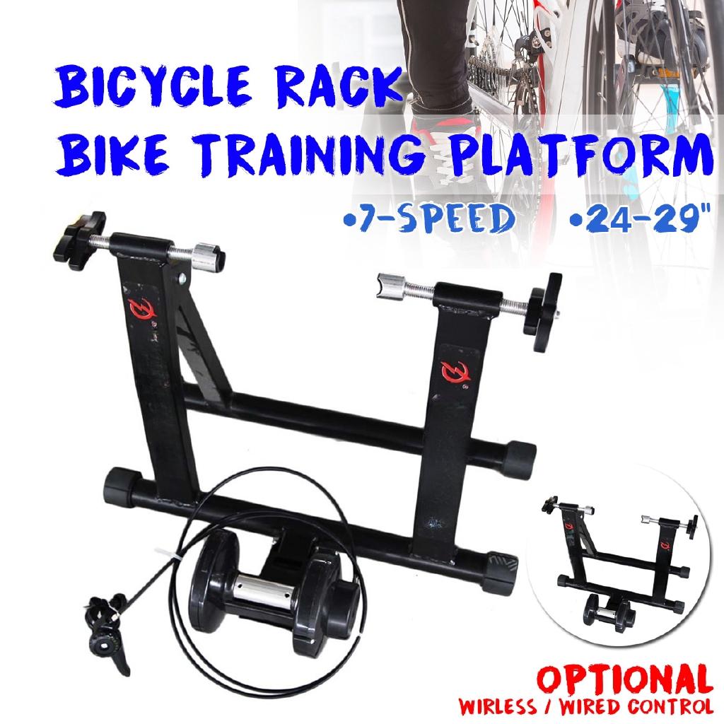 Indoor Exercise Bicycle Trainer 7 Levels Home Bike Trainer MTB Road Bike Cycling Training Roller Bicycle Rack Holder Stand