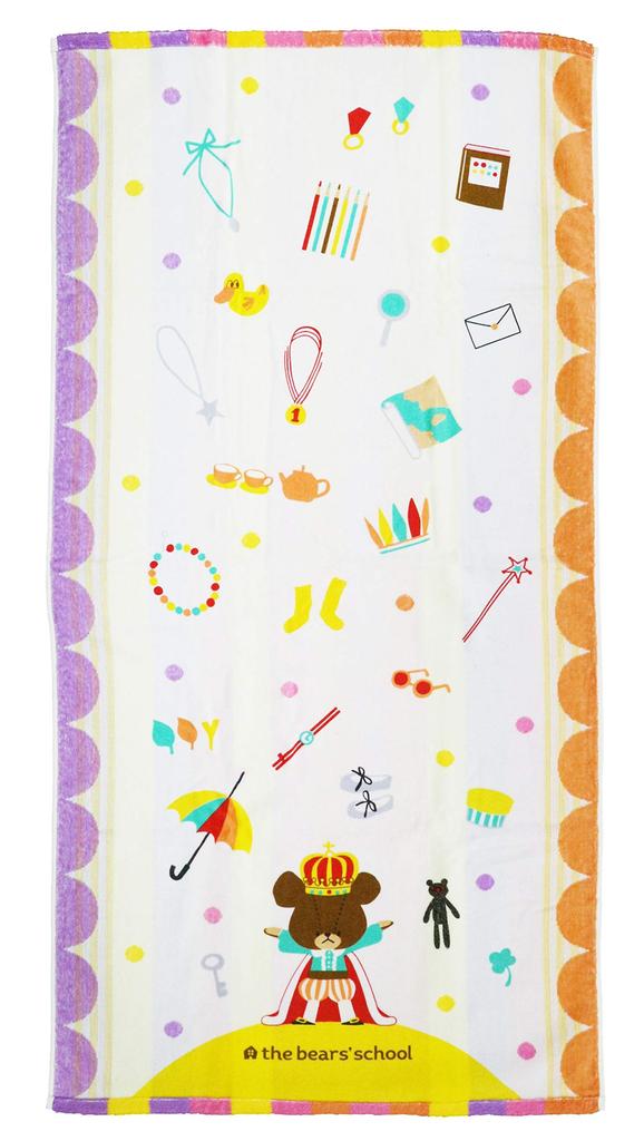 Marushin Bath 60 X 120 4335005100 Towel, "The Bears' School," Cm, Jackie's Treasure, 100% Cotton,