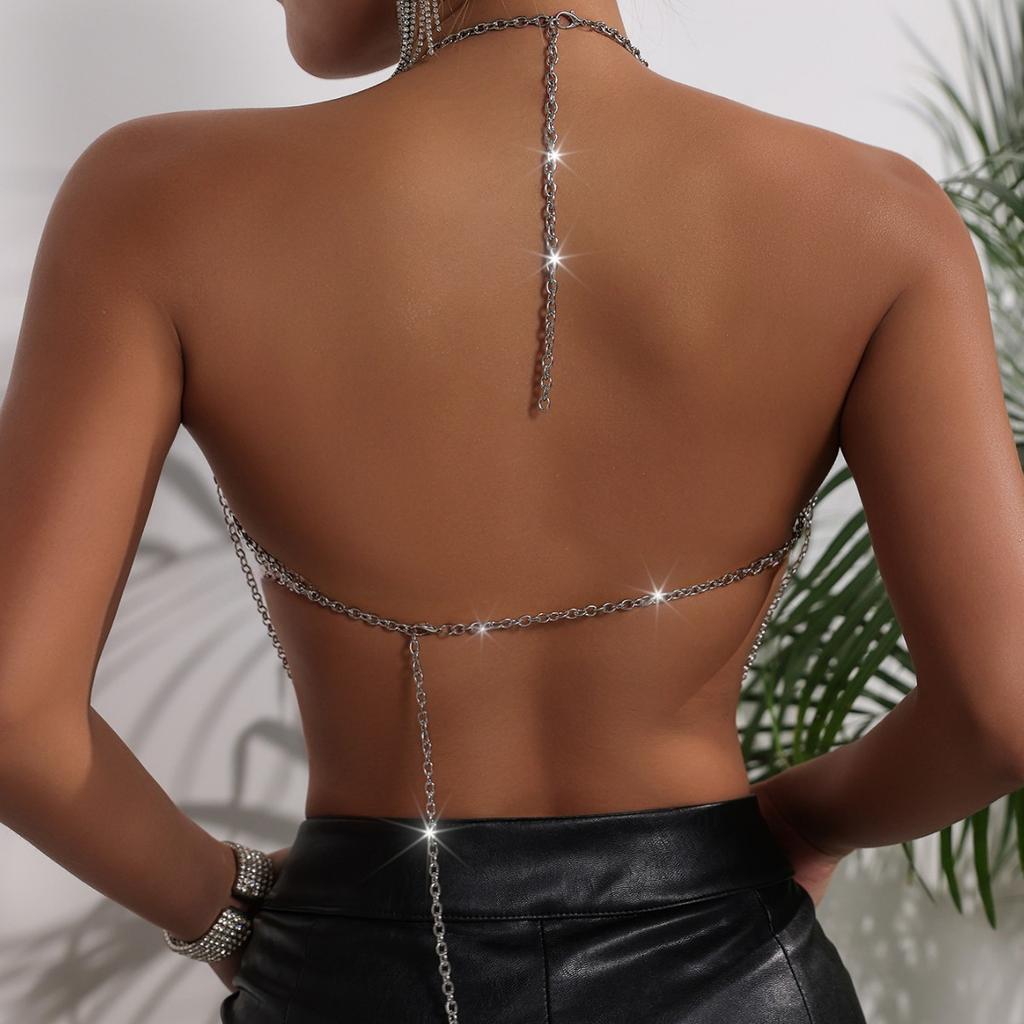 Women's sexy multi-layer thin chain fashion body chain with trendy accessories 23709