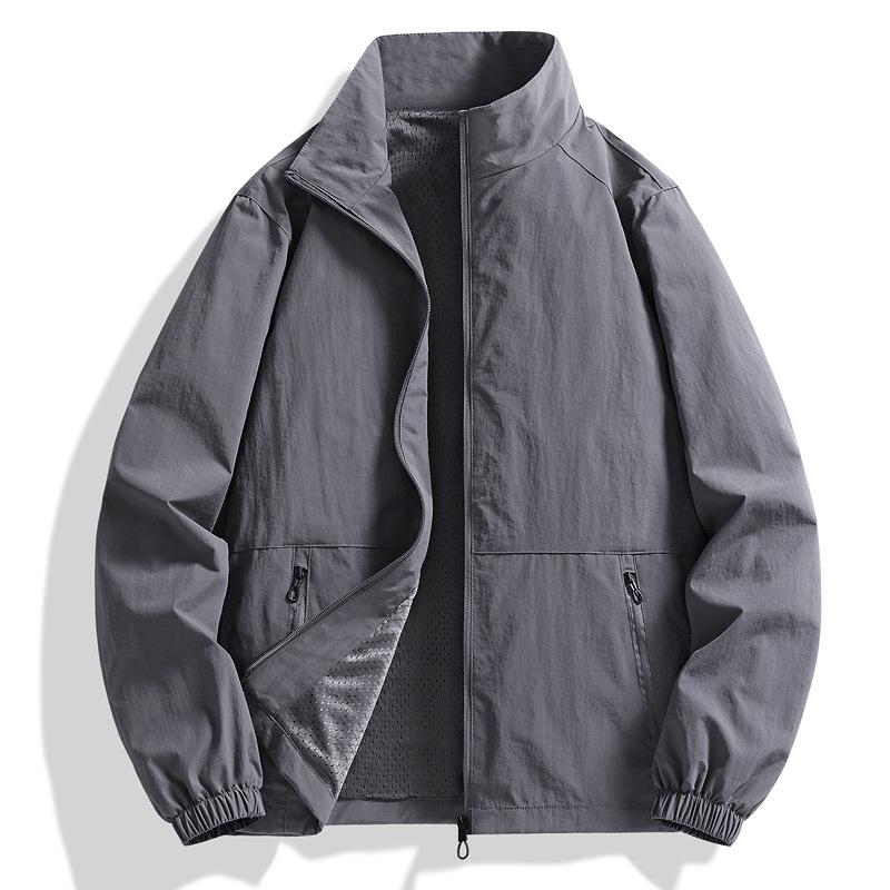 Large Size New Hoodless Stand-up Collar Jacket Men's Spring and Autumn Tide Brand Outdoor Casual Jacket