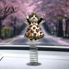 Vivid Character Car Interior Accents Cute Cat/Dog/Elf Dashboard Decorations with Spring Swing Design, Double-sided 2D Flat Acrylic Small Gifts