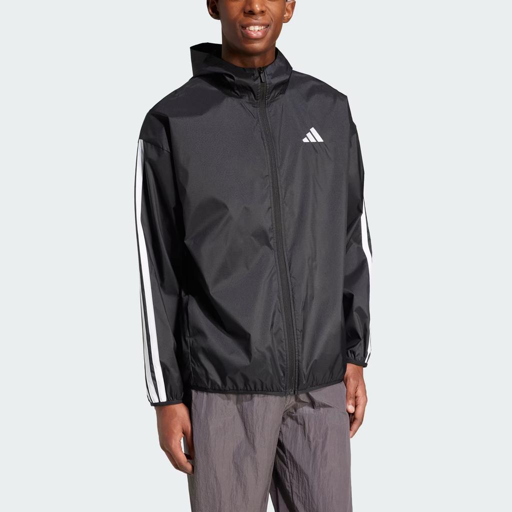 Adidas Essential 3-Stripes Ripstop Windbreaker Series Sports Striped Hooded Zipper Waterproof Windproof Long Sleeve Jacket Men Jacket IM7848