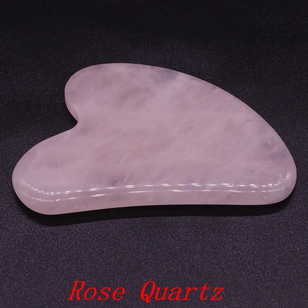 Natural Stone Crystal Gouache Scraper Rose Quartz Gua Sha Tool Neck Massager For Face Lifting Wrinkle Remover Beauty Health Gift