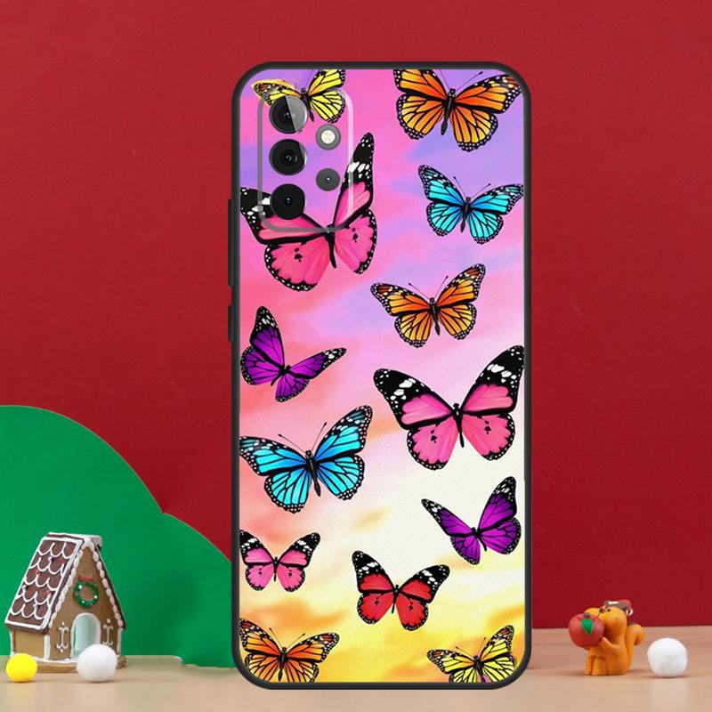 Butterfly Flower Case For Samsung Galaxy A17 A06 A16 A56 A36 A54 A34 A14 A52 A32 A13 A23 A33 A53 A15 A35 A55