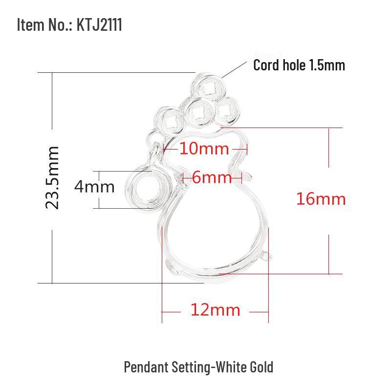 

S925 Sterling Silver Pendant for Women - Money Bag and Four-Leaf Clover Design, Inlaid with Jasper and Hetian Jade 925 Silver