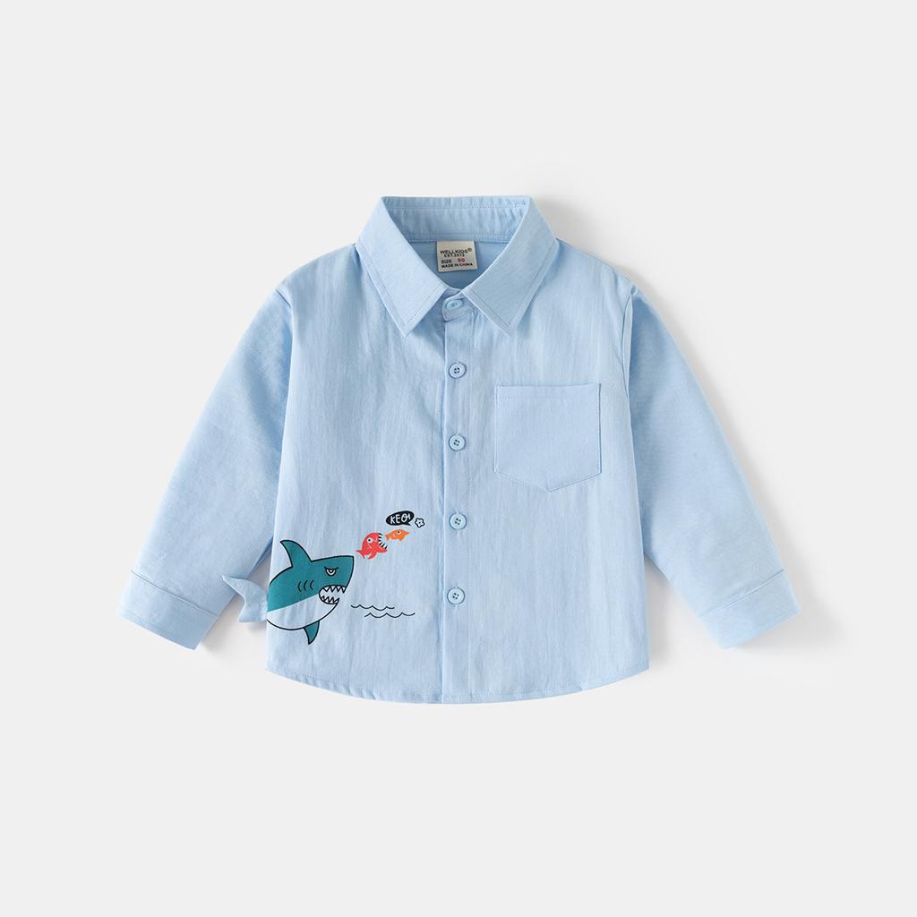 Boys Long Sleeve Shirt Wholesale 2026 New Products Children's Fashion Cartoon Shirt Baby Spring and Autumn Top Trend