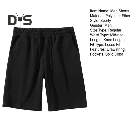 Pantaloni scurți casual pentru bărbați, culoare solidă, croială regulată, cu buzunare întărite, cu șnur reglabil, pantaloni scurți de vară