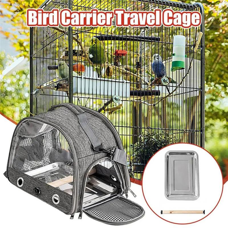 M-Modern-Bird Carrier Bag Backpack For Parrot Withstrap Portable Small Animal Carrier Outside Travel Cage