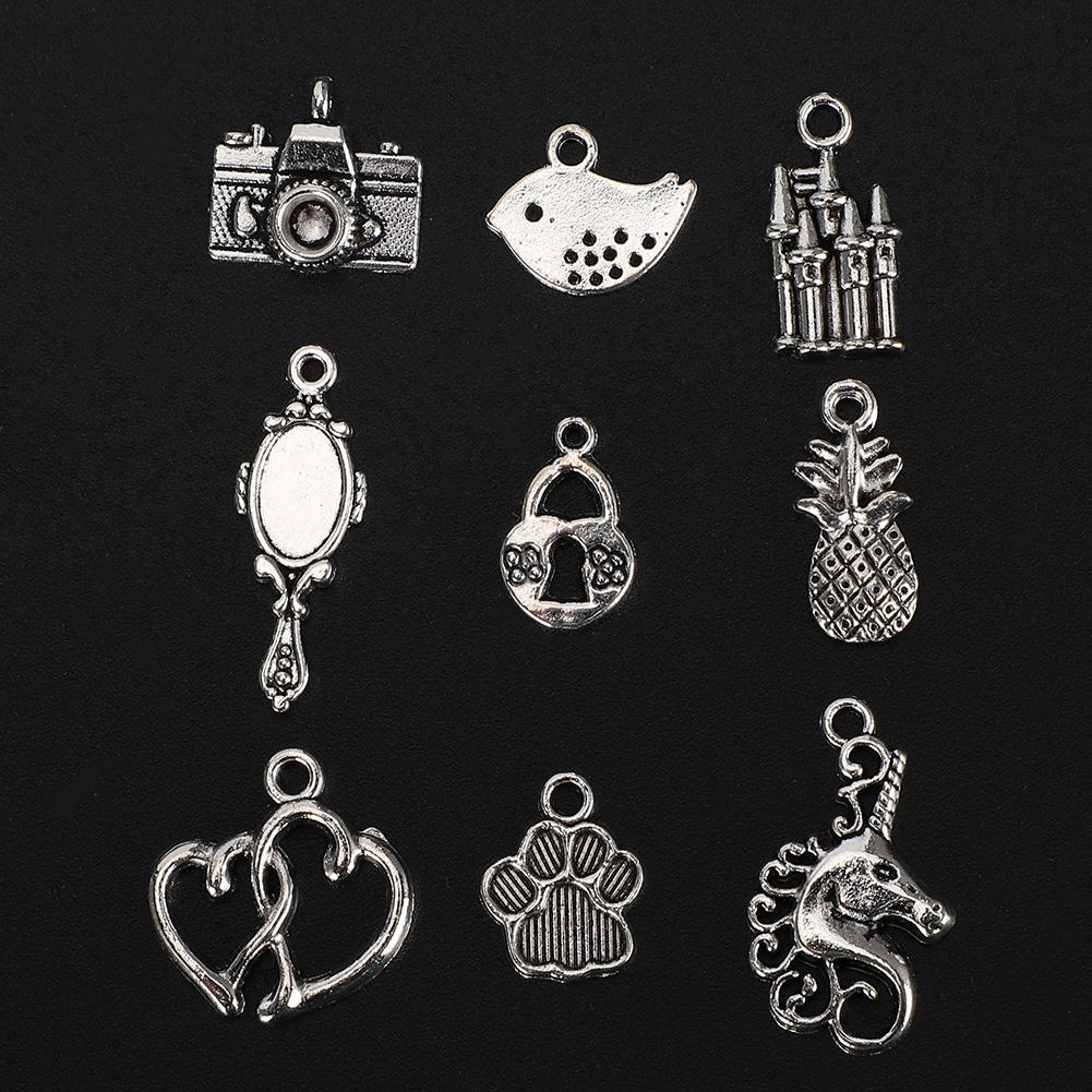 DIY Craft Pendant Accessories Deep Silver Cupronickel for Bracelet Making (100pcs styles)