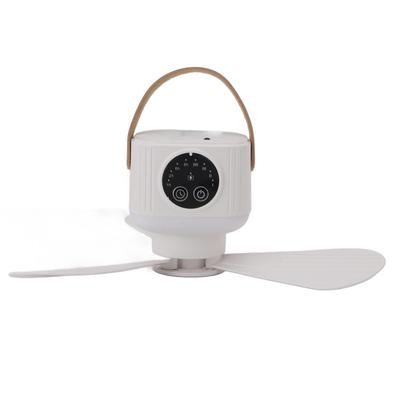USB Powered Ceiling Fan with Light 4 Speed Timing Function 7200mAh Battery Remote Control Camping Ceiling Fan for Outdoor Tent