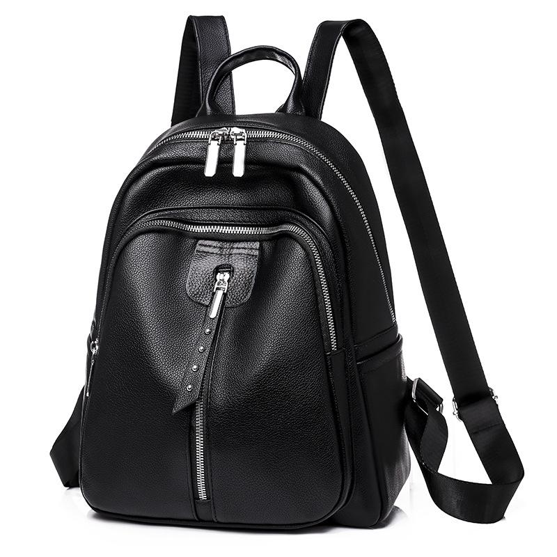 Backpack Women's Korean Version Trendy Large Capacity Casual Mommy Bag Versatile Fashion Handheld Soft Leather Backpack