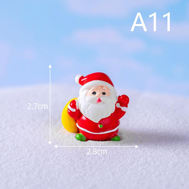 1Pc Mini Resina Natal Papai Noel Boneco de Neve Ornamento Micro Paisagem Decorações de Natal Ornamento Casa Desktop Parque Decoração