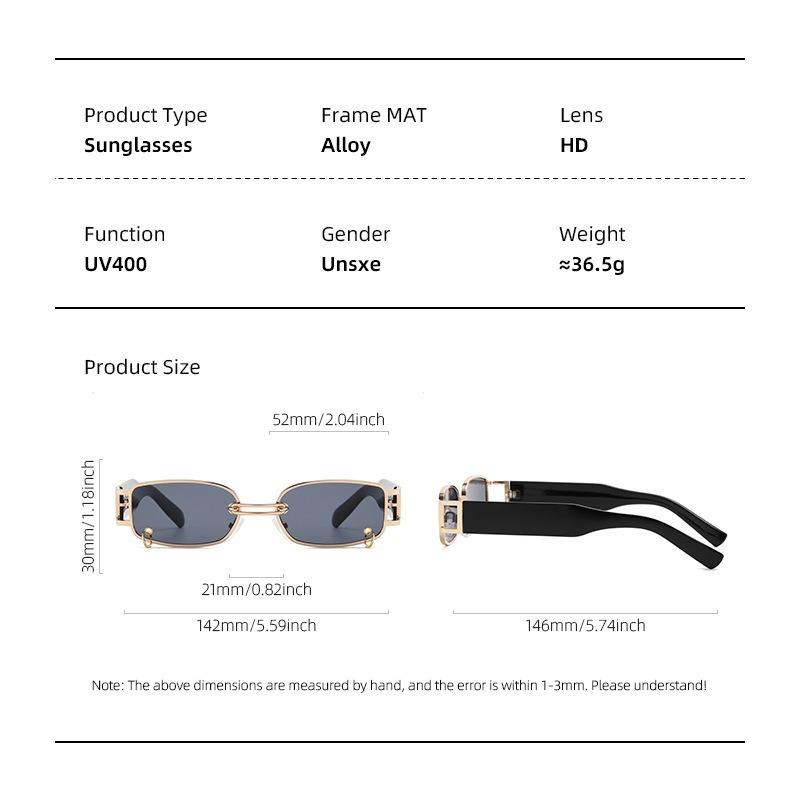 Fashion Punk Square Sunglasses Women Luxury Brand Small Frame Sun Glasses Female Rectangle Metal Mirror  Feminino