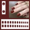 2025 Newest 24Pcs/Set Nail Art French Fake Nails Set With Glue Abs Plastic - Simple Short Nail Stickers