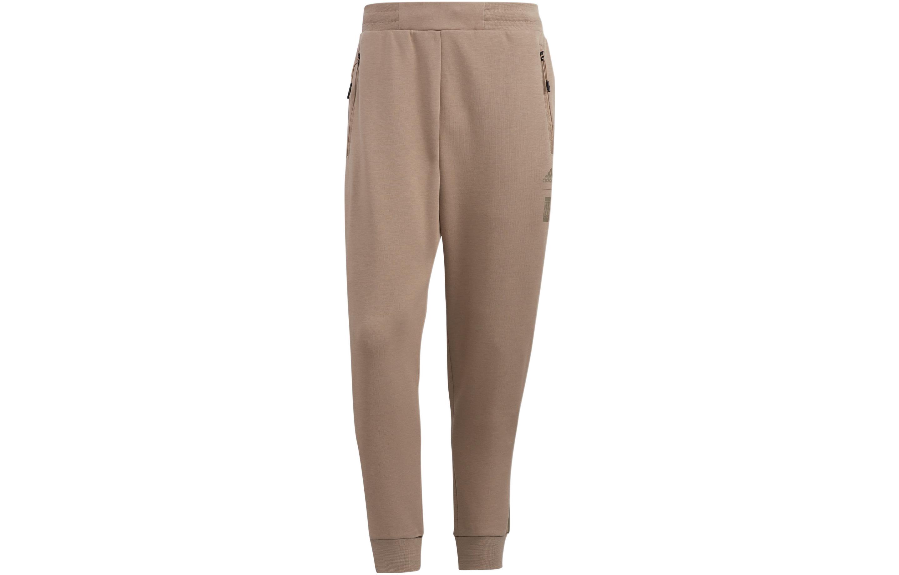 Adidas Knitted Sweatpants Men s Brown Moderate Cuffed Pants HN8965 L