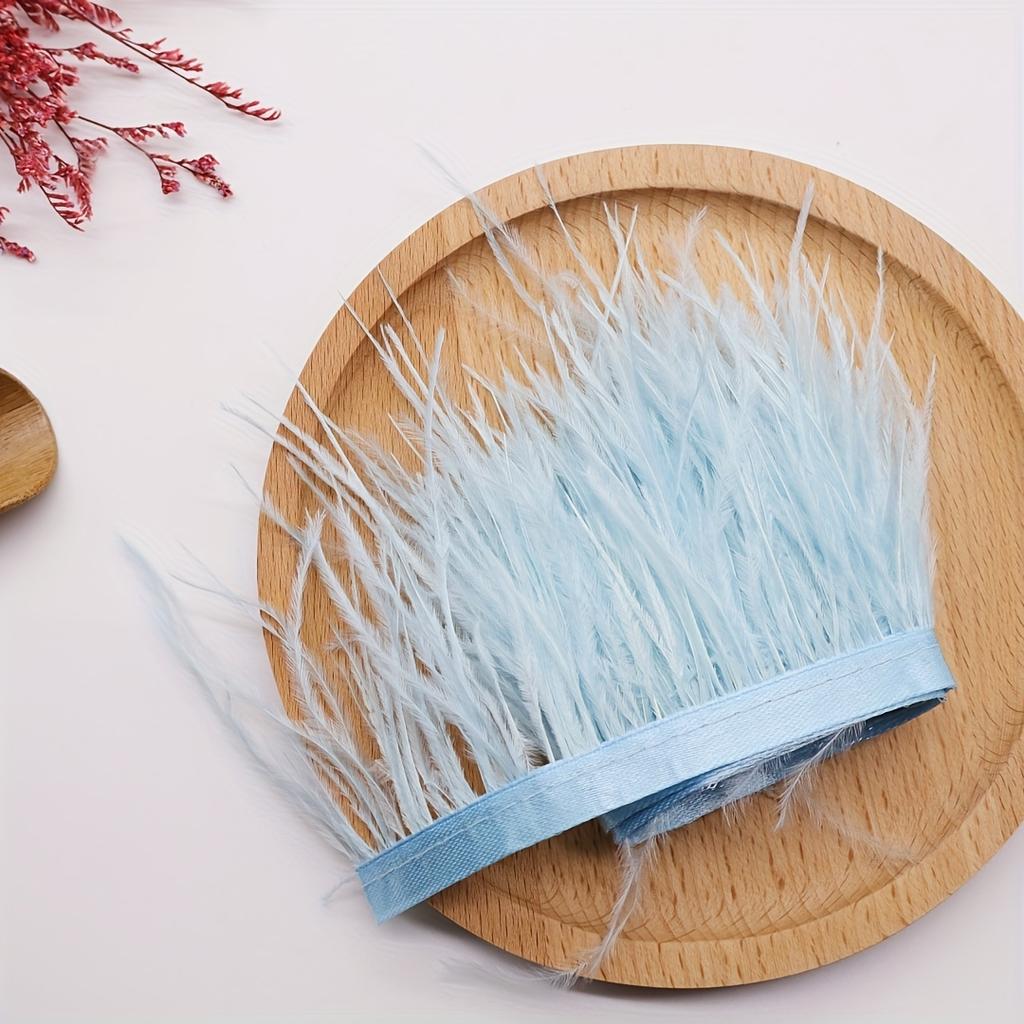 1Meter Real Pink Ostrich Feather Fringe 8-10CM Fluffy Feather Tassel Trim for Clothing Sewing DIY Dress Decoration Accessories