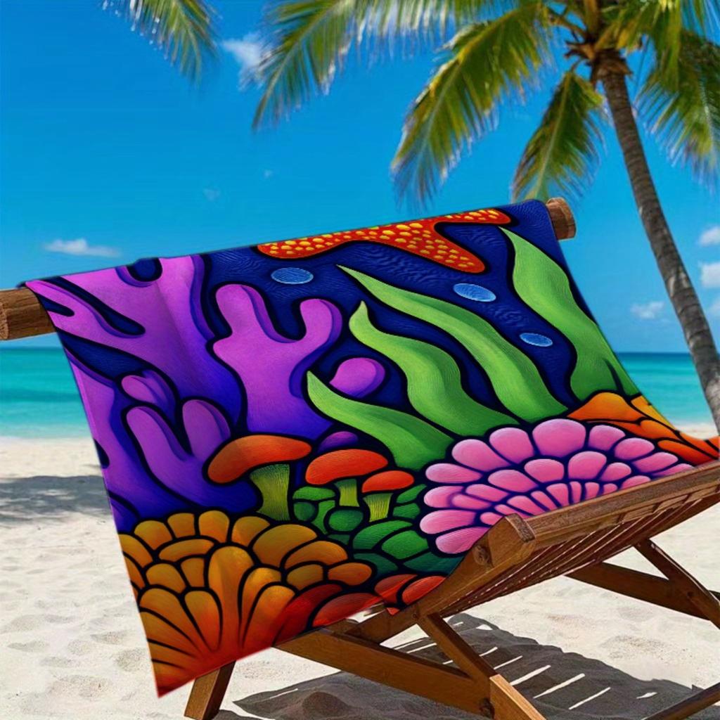 Lebendiges Unterwasserwelt Strandtuch Gemustert Sonnenschutz Und Winddicht Geeignet Für Schwimmbad Camping Reise Decke