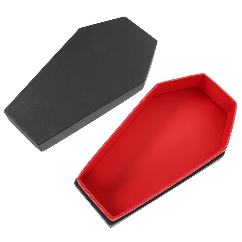 Halloween Coffin Box Elegant Gothic Gift Box Mini Coffin Shaped Jewelry Storage Container Spooky Halloween Ring Holder