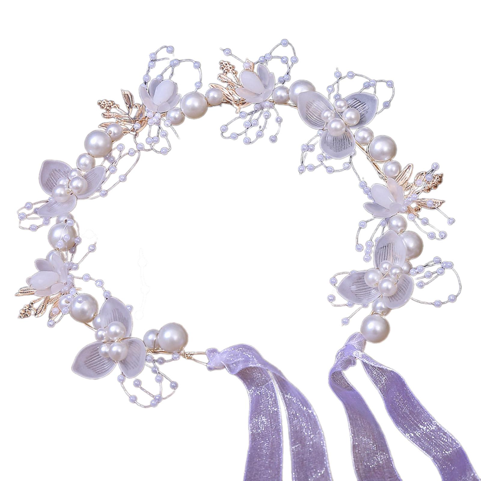 Elegant Flower Wreath Hairband Flower Adorned Hairpin Delicate and Comfortable Acrylic Headband for Little Fashionistas