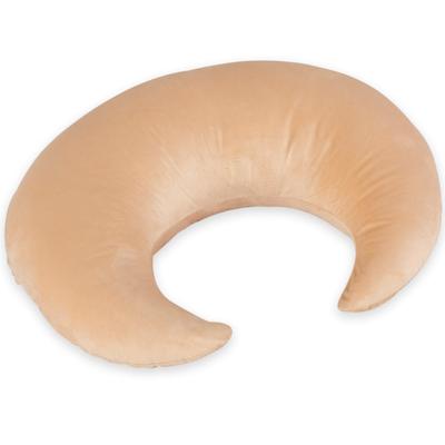 Almofada de encosto em forma de crescente, macia e flexível, perfeita para os braços do bebê, brincadeiras, amamentação e muito mais. Inclui uma capa lavável (Castanho).