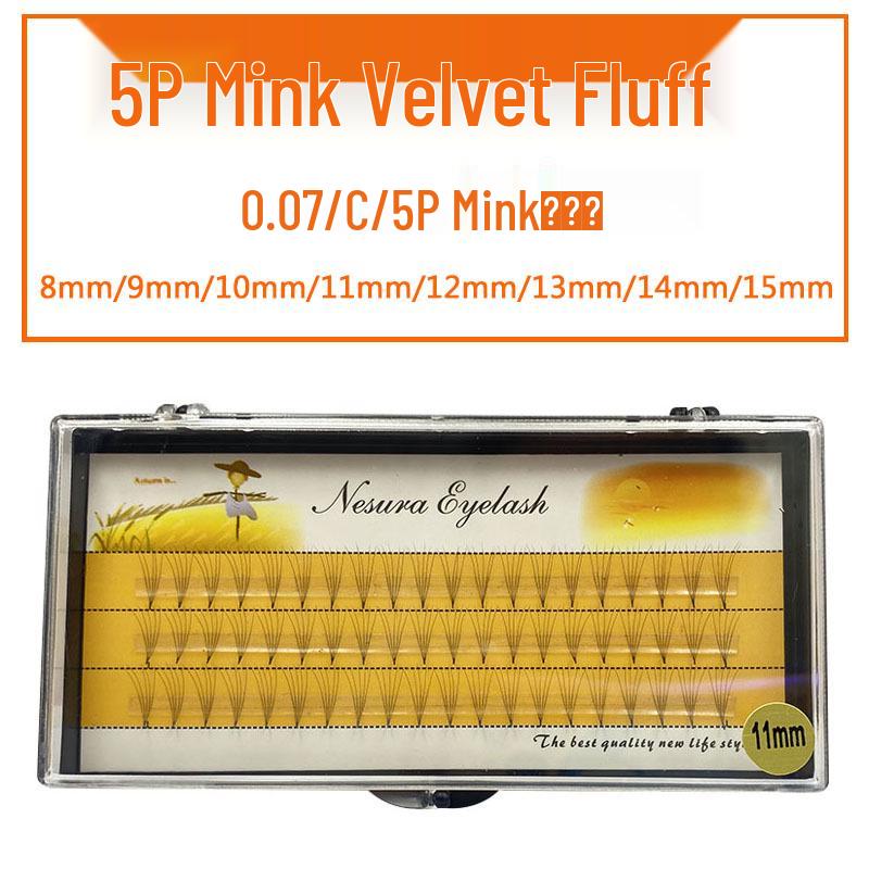 Корейские пучки ресниц Korean Scarecrow 5D C-загиб Мягкие Наращивание 0,07 мм 13mm