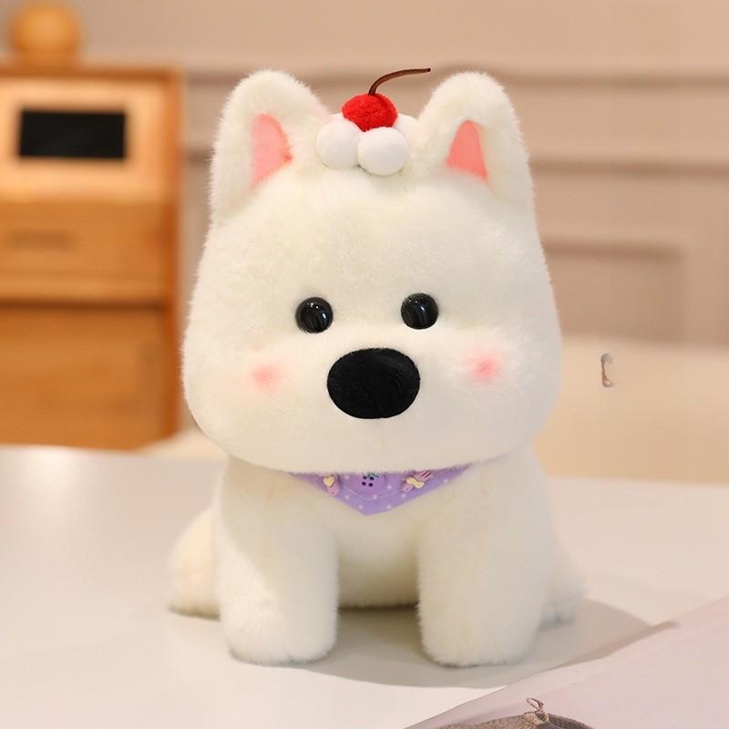 West Cute Highland Plush Doll With Hat And Scarf Design For Play Childrens