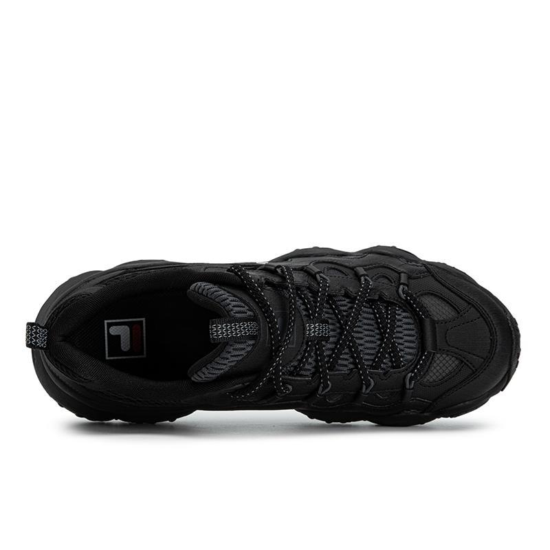 Fila FLUID 7 Abrasion Resistant, Breathable, Lightweight Low Top Chunky Sneakers Men's Black/Shadow Black Gray F12M632103FBD