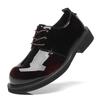 Casual leather shoes men's trendy patent leather polished glossy platform derby shoes British Hong Kong style business dress commuter shoes