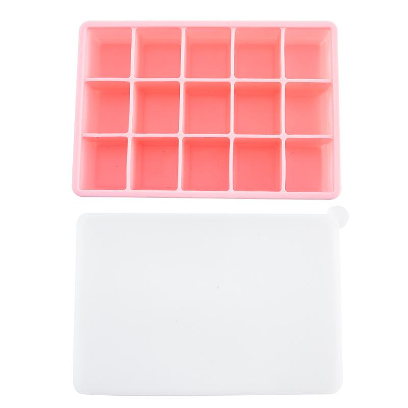 Ice Cube Trays , Easy Release 15 Flexible Silicone Ice Cube Molds With Removable Lid Reusable Freezer Ice Trays Stackable For Wh