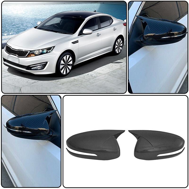 For Kia Optima K5 2011-2015 OX Horn Carbon Fiber Rear Side Mirror Cover Caps