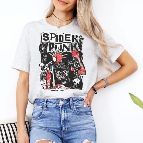 2026 Hot Sale Spider Punk Shirts Men Women Vintage Top Hip Hop Streetwear Oversized Tshirt Short Sleeve Casual Clothing