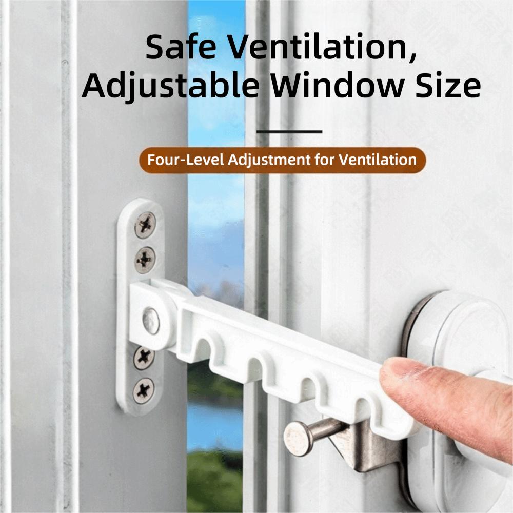 Limitador de Ventana de Metal de Nylon Hebilla de Apertura Interior Diseño Anticaída Peine Tope de Ventana Cerradura de Ventana Seguridad de Ventana
