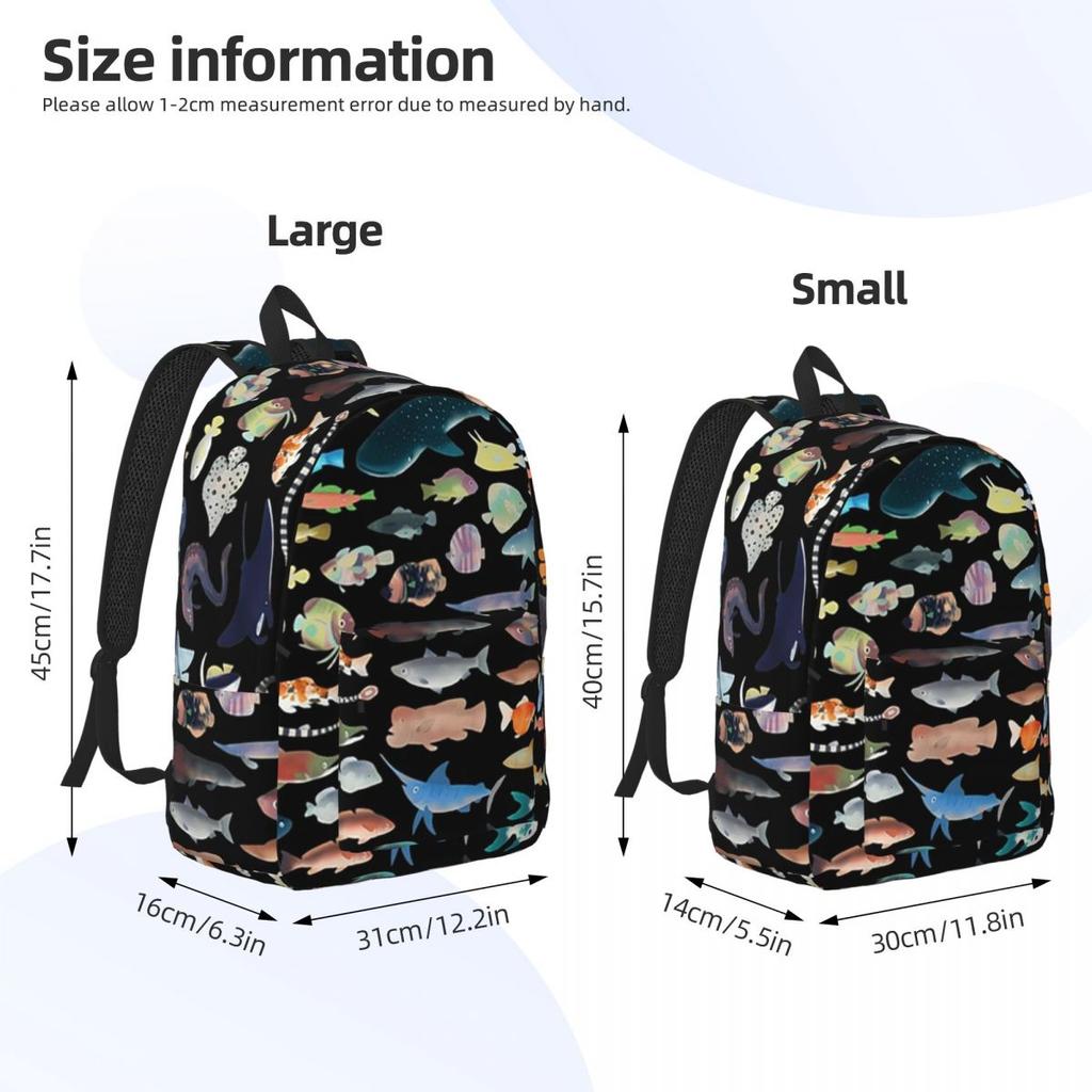 One Hundred Fish Ocean Life Scuba Diving Backpack Hot Sale Daypack Boys Girls BookBag School Bag Shoulder Bags for Men Women