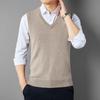 Fengxun Men's 100% Pure Wool V-Neck Knitted Vest FXT6450